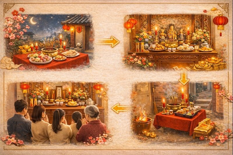翰鑫福龍紀念園AI生成除夕拜拜流程圖